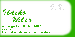 ildiko uhlir business card